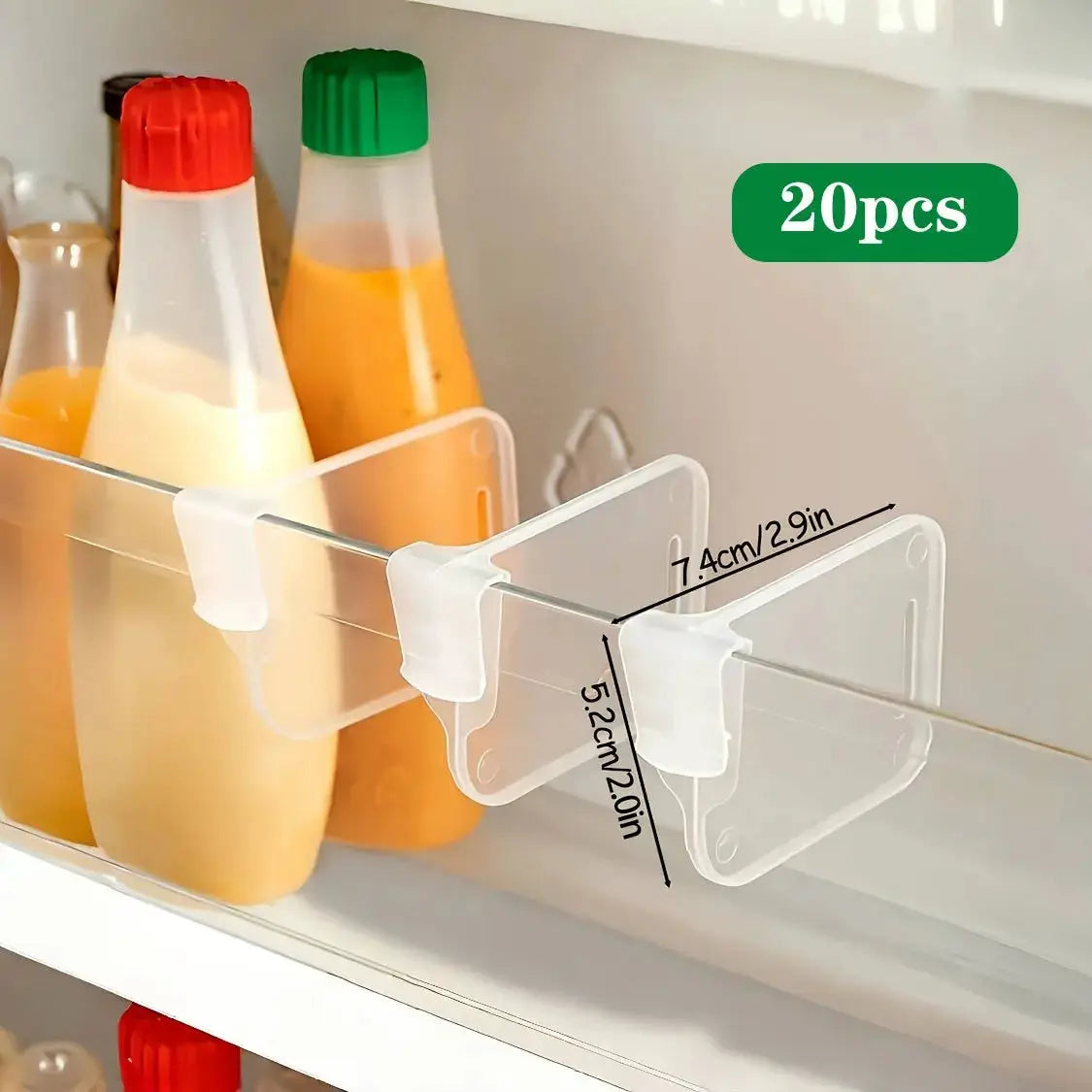 5 10 15 20 Pieces Sturdy Clear Refrigerator Organizer Dividers Adjustable Fridge Storage Space Saving Compartments