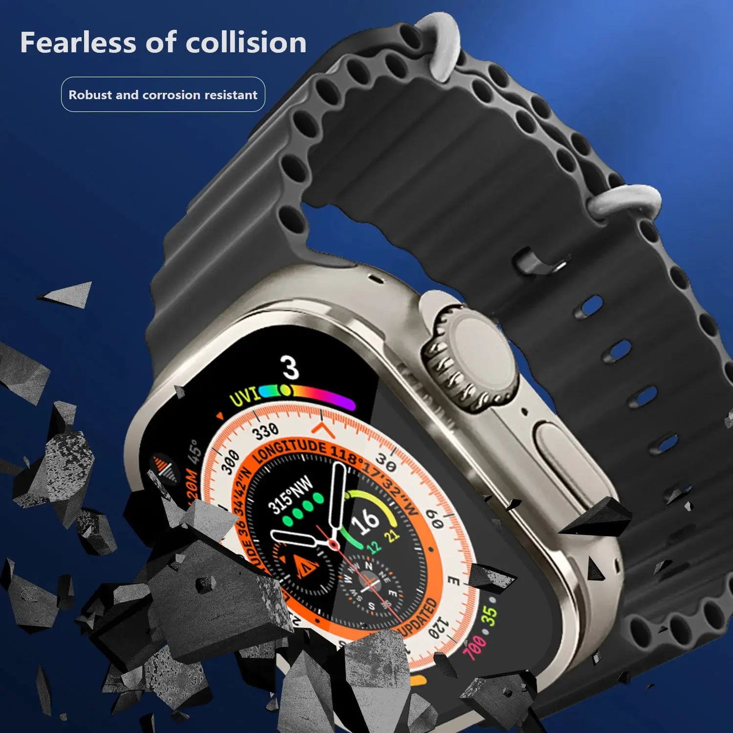Aluminium Alloy Case+Tempered Glass for Apple Watch Ultra 2 49mm Anti-Scratch Screen Protector for iWatch Ultra 49mm Cover Film