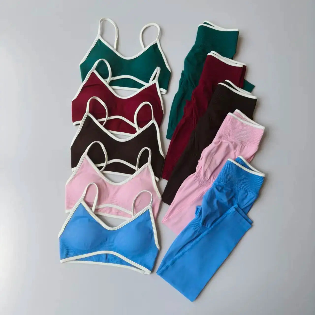 FlexiFit Seamless 2 Piece Legging Set For Women Strappy Sports Bra High Waist Sculpt Leggings Breathable Comfort