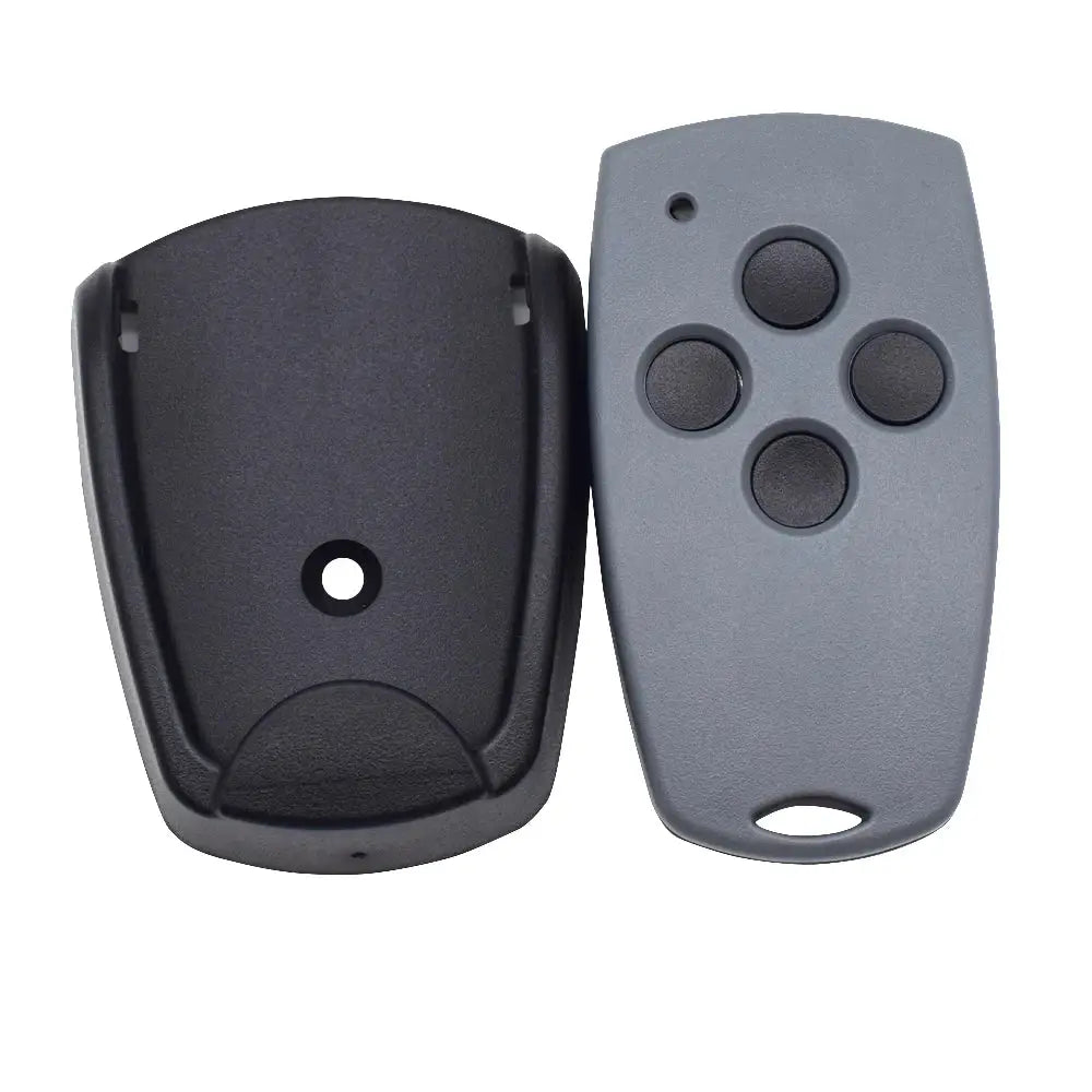 Simples Market garage door remote duplicator set: grey 4-button remote with black shell, 2 pieces