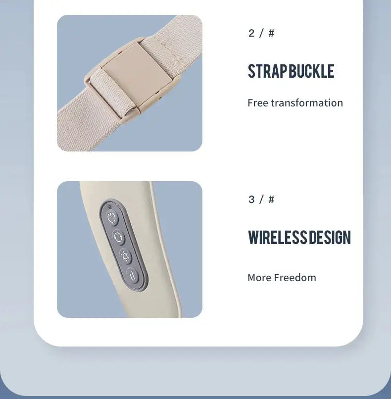 Foreverlily neck and shoulder massager, beige wireless 26W brushless motor