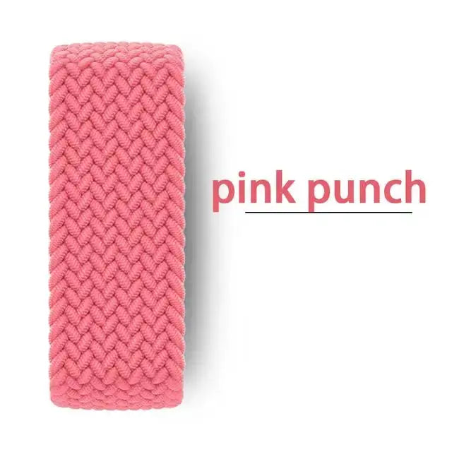 Pink braided Apple Watch band strap for multiple sizes