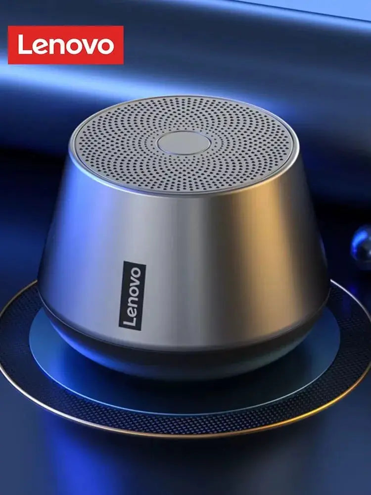 Lenovo K3 Pro Bluetooth speaker, metallic silver portable outdoor loudspeaker with deep bass