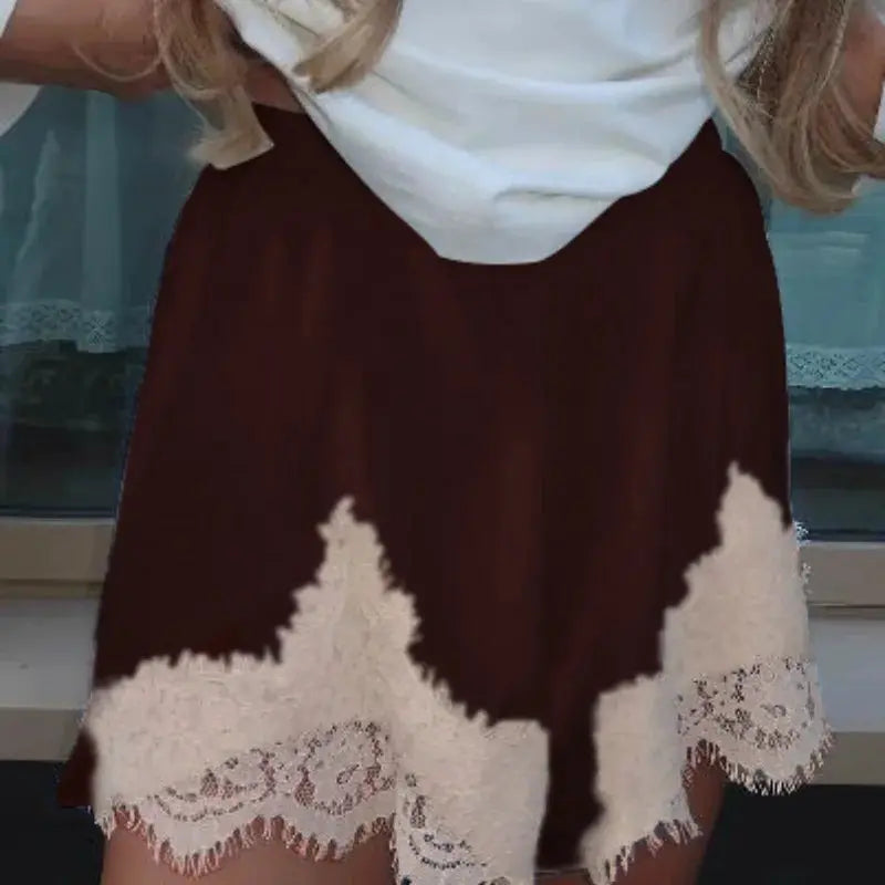 SatinLuxe Y2K Lace Trim Shorts Low Rise Micro Mini Pajama Boxers For Lounge Streetwear Women