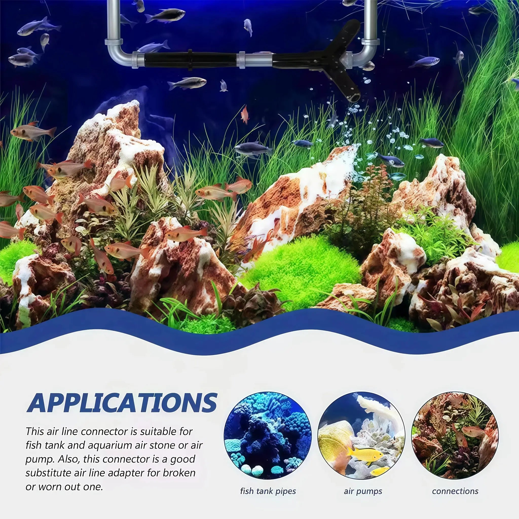 40 And 20 Pieces Aquarium Air Pump Connector Kit Durable Connectors Four Unique Designs For Aquarium Oxygen Distribution