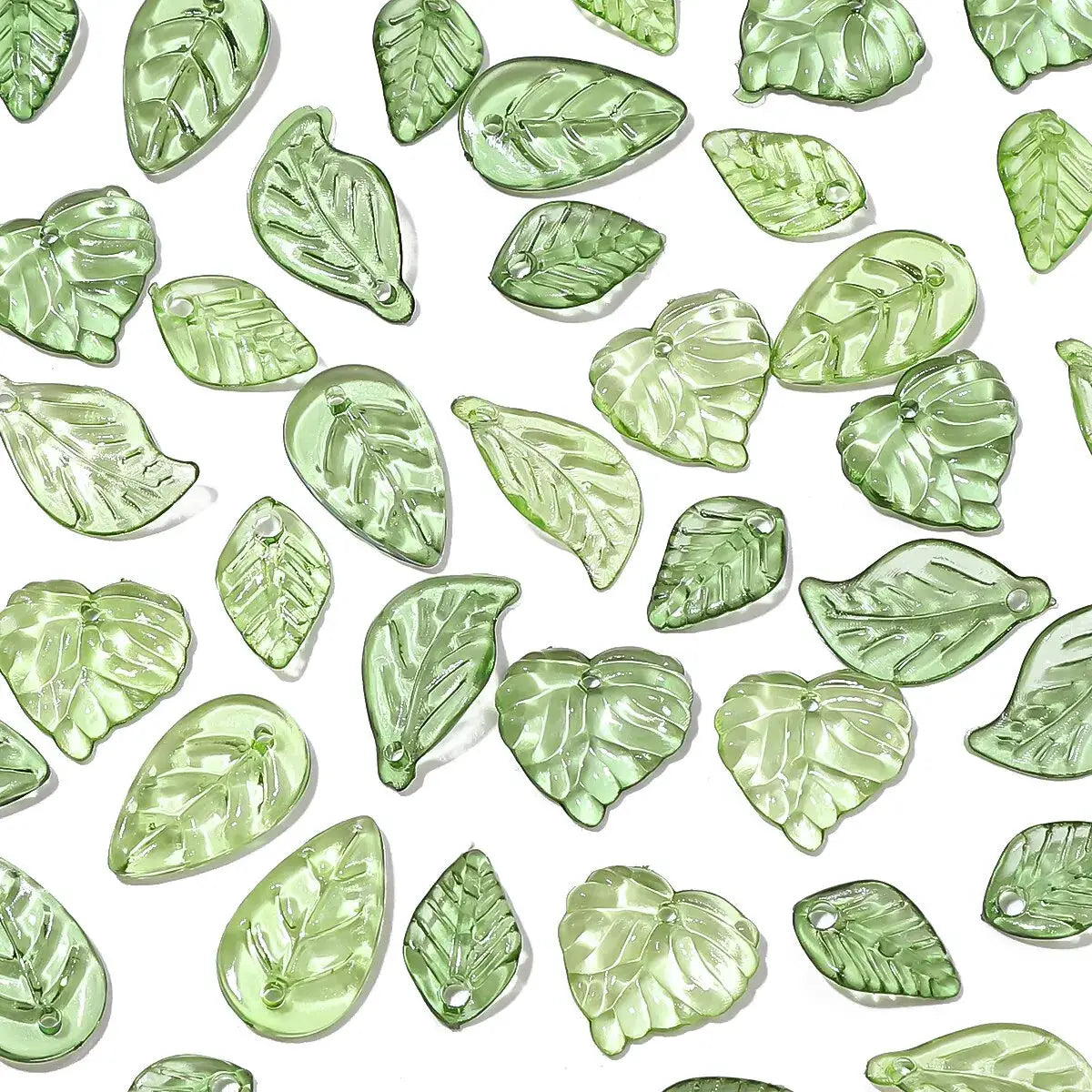 100 Pieces Acrylic Mini Tree Leaf Beads for DIY Jewelry Making Necklace and Earrings
