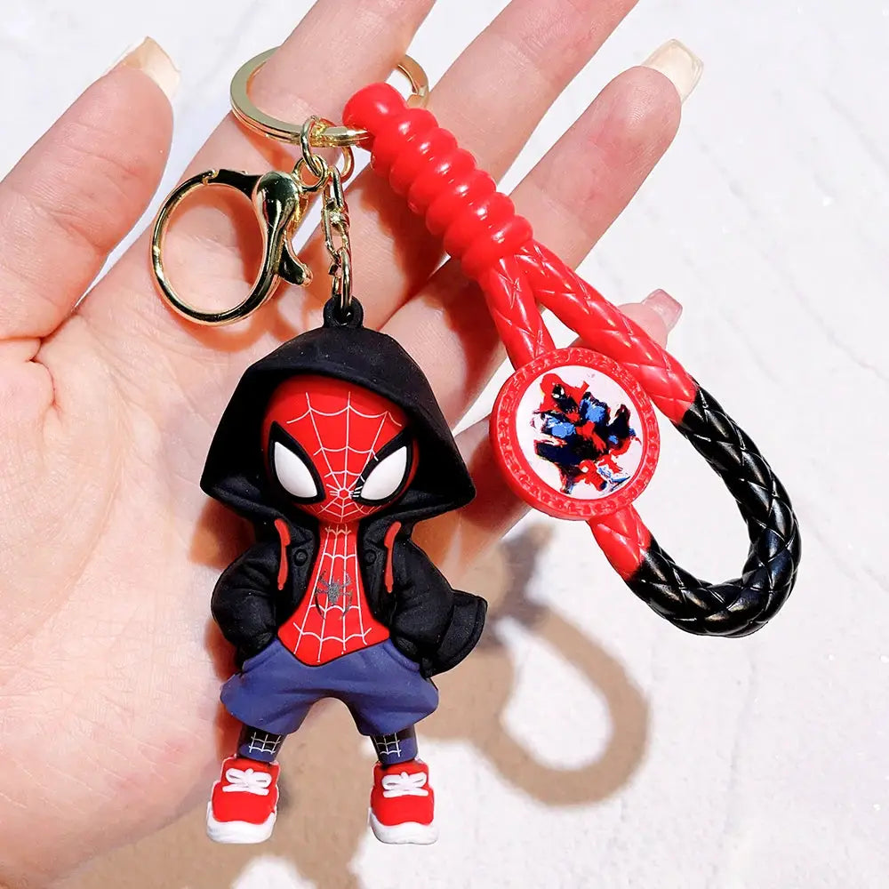 Marvel Spider Man Keychain 1 Pack or 4 Pack Avengers Cartoon Comics Key Ring Pendant Gift for Friends