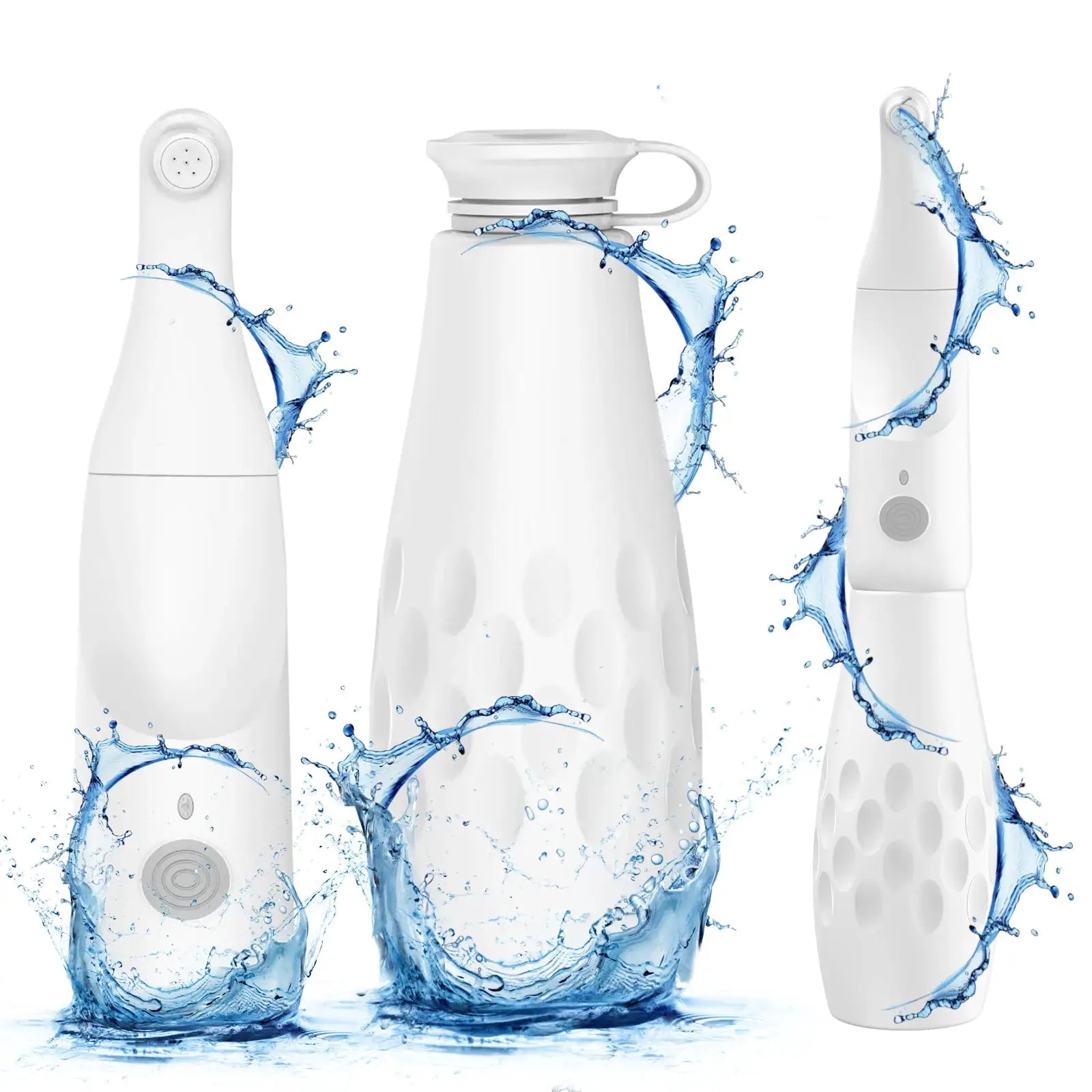 3-piece white ultra-slim bidet attachment and sprayer set with dual nozzles, by Simples Market