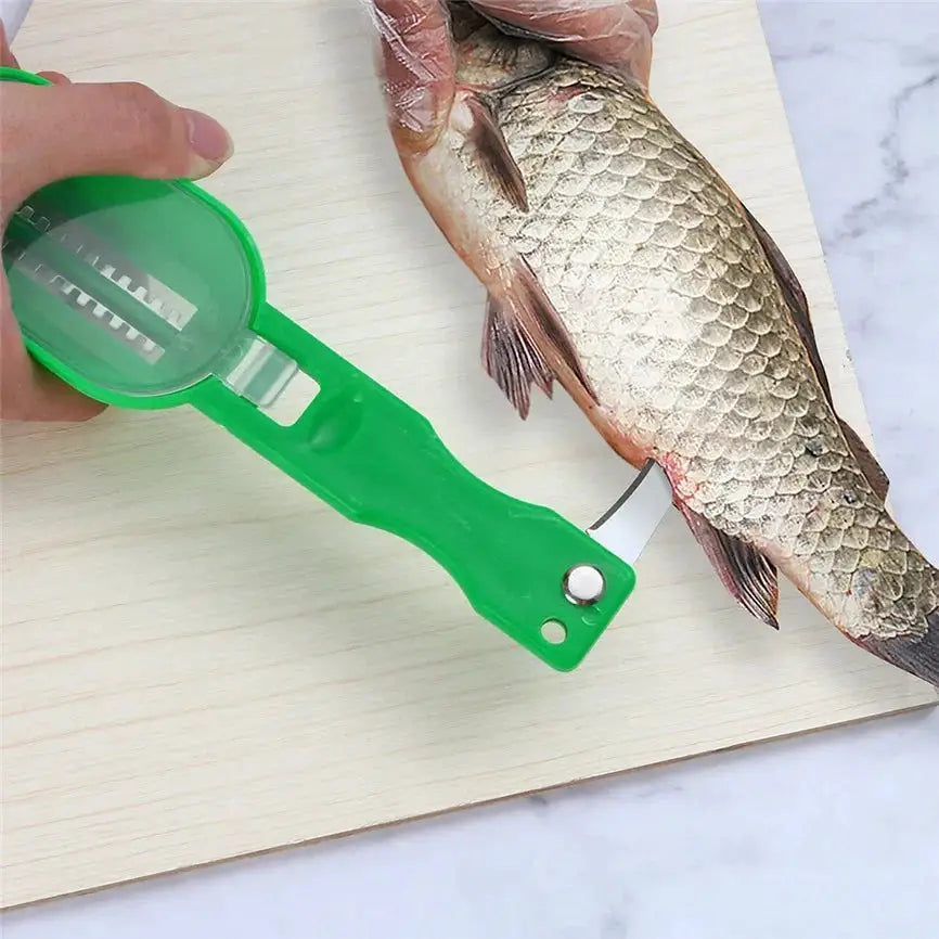 Multi Tool Fish Scale Remover And Fruit Vegetable Peeler With Cleaning Scraper Accessories Folding Knife