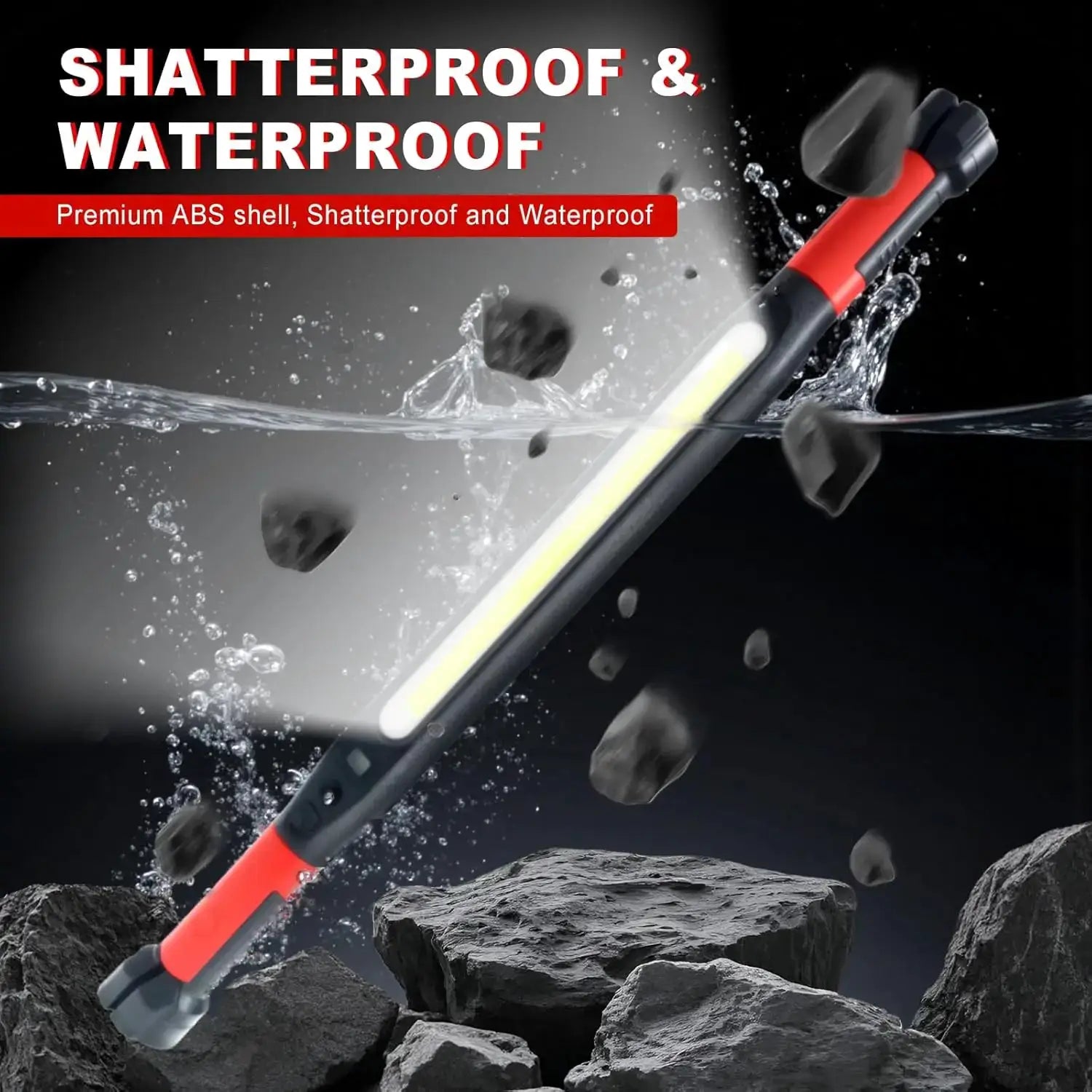 KDULIT LED Magnetic Work Light Rechargeable Underhood Lamp With Hooks Rotating Base For Car Repairing Emergency