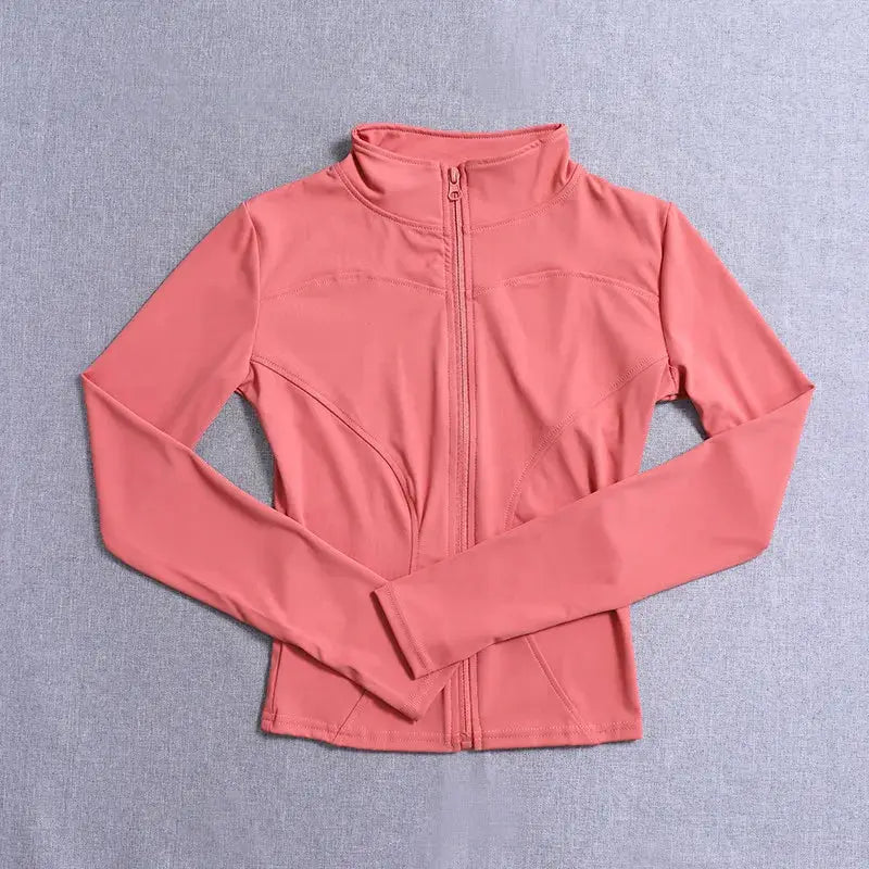 VitalWear Women Sport Jacket Long Sleeve Breathable Stretch Knit Fabric For Workouts Gym Yoga Training