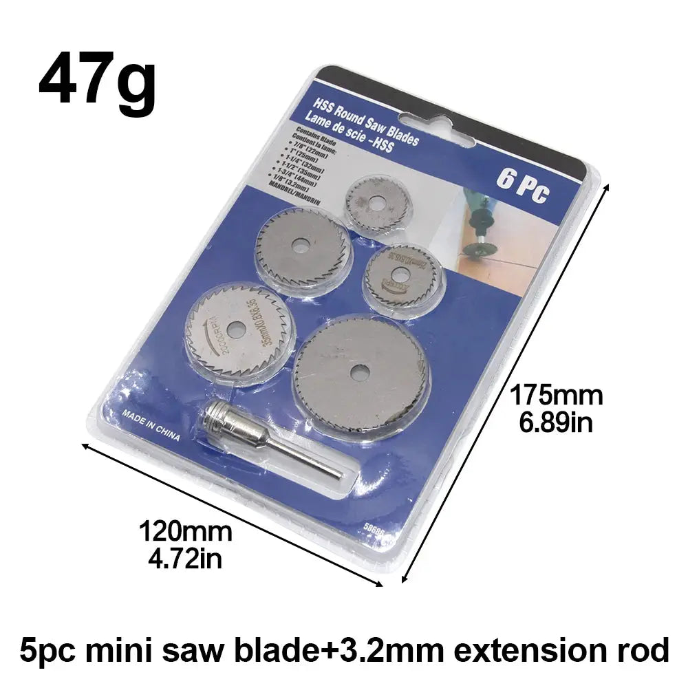 3.2mm And 6mm Connecting Rod Hand Drill Circular Saw Blade Set For Micro Electric Grinder Plastic Wood Metal Cutting