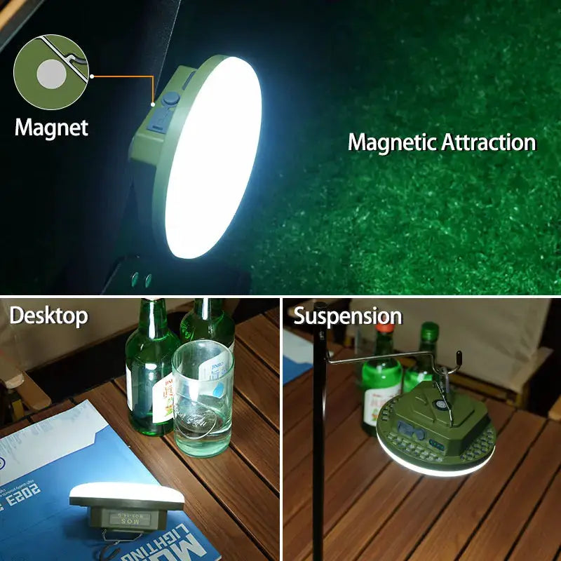 Moslighting 9900mAh Rechargeable Camping Lantern With Magnetic Base Portable Led Light For Outdoor Camping