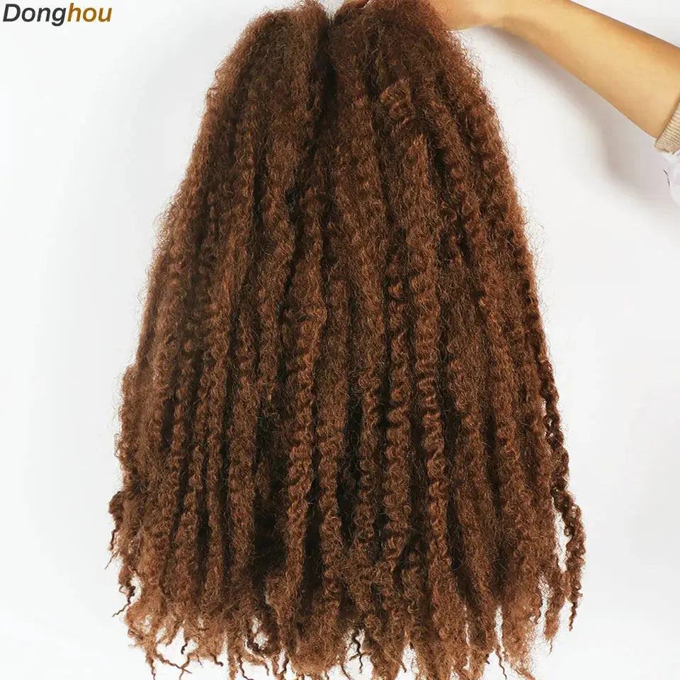 Marley Hair 18in synthetic braiding hair from Simples Market, ombre black brown blonde grey for Afro kinky Marley twists.
