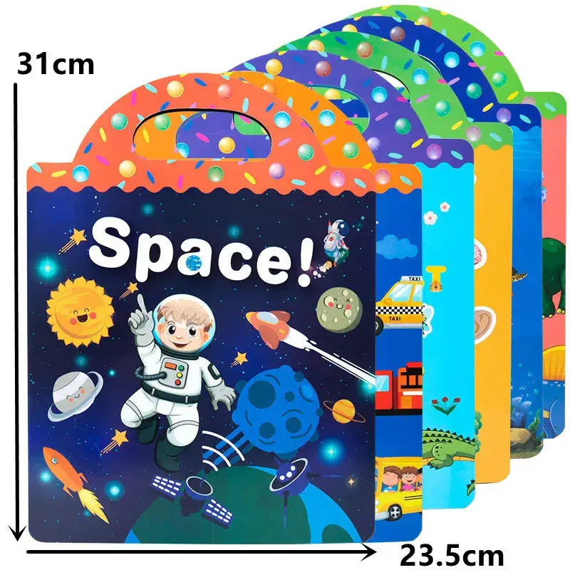 Reusable Cartoon Sticker Book for Kids DIY Puzzle Game Educational Learning Toy Ages 2 to 4 Gifts