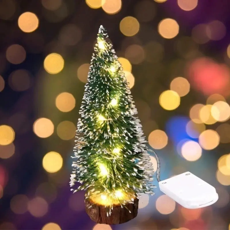 LED Light Mini Artificial Christmas Tree Tabletop Decor Snow Frost Xmas Tree in 4 Sizes