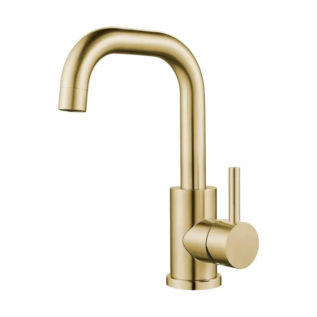 Kitchen faucet by Simples Market, brushed gold 304 stainless steel with high-arc spout and single lever