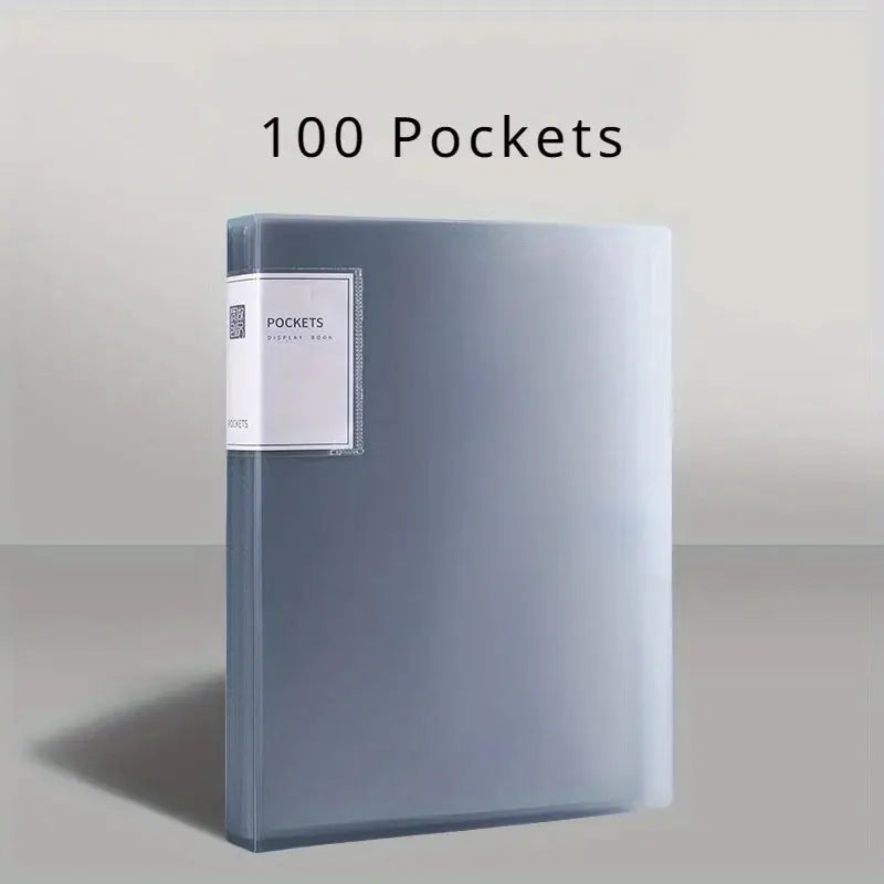 Data Book A4 transparent insert folder with 100 pockets for large-capacity office storage