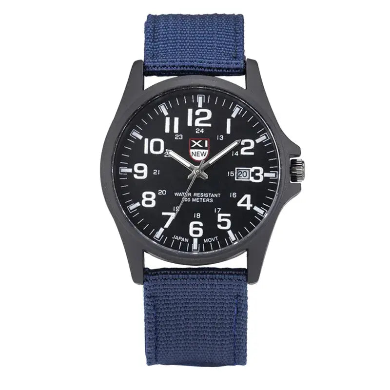 XINEW Mens Nylon Band Quartz Sports Watch With Date Display Casual Everyday Timepiece