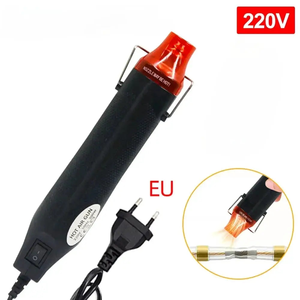 220/110V Hot Air Gun DIY Tool For Soldering, Shrink Tubing And Crafts, Up To 200C With Stand