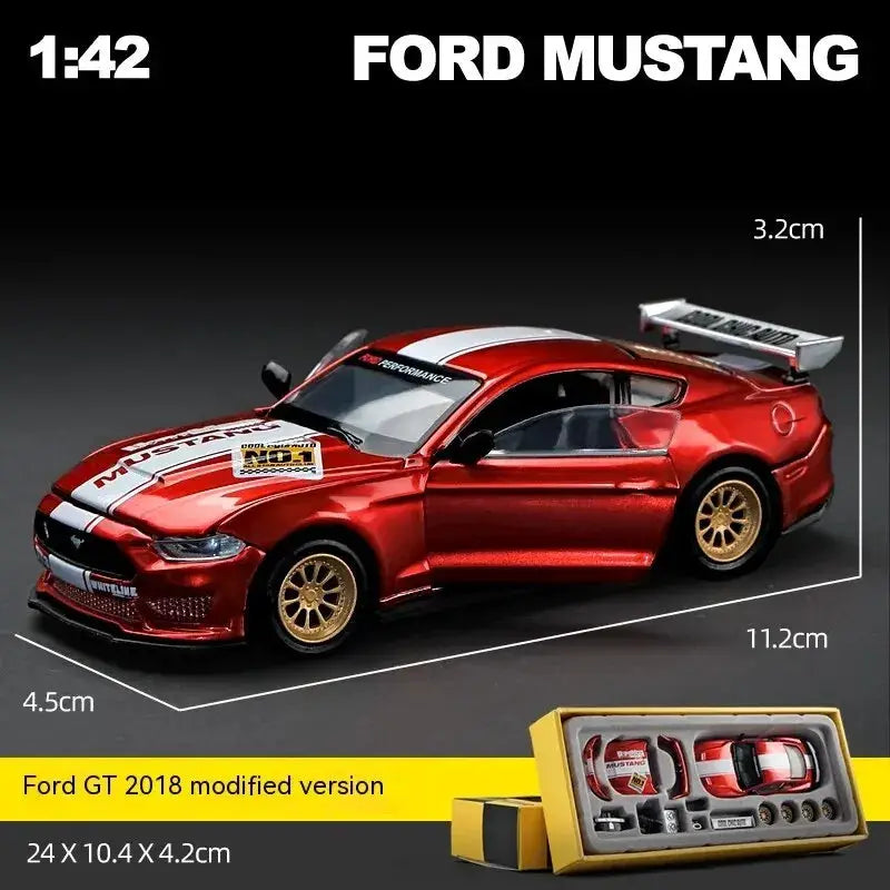 CCA DIY Customizable One to Forty Three Scale Ford Mustang Alloy Car Model Kit for Hobbyists and Enthusiasts