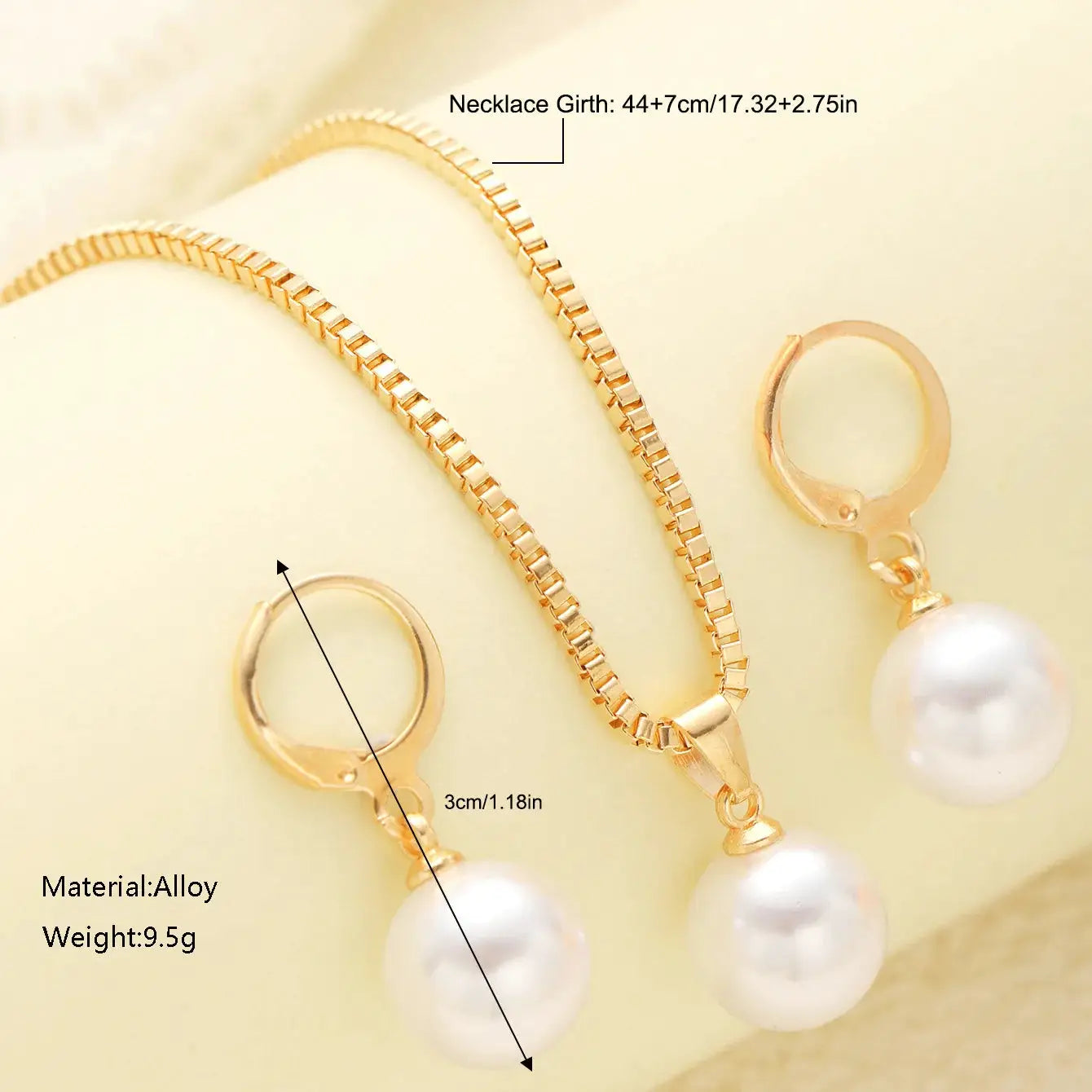 Fashion Pearl Jewelry Set For Women Dangle Earrings And Pendant Necklace Simple Dainty Daily Wear Party Accessories