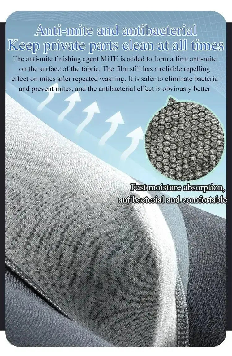 Men's boxer shorts by Simples Market, black non-marking mid-waist breathable underwear with anion antibacterial tech