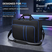 EliteGuard PS5 Travel Case With Shock Absorbing Padded Organizer For Console Controllers Games And Headset
