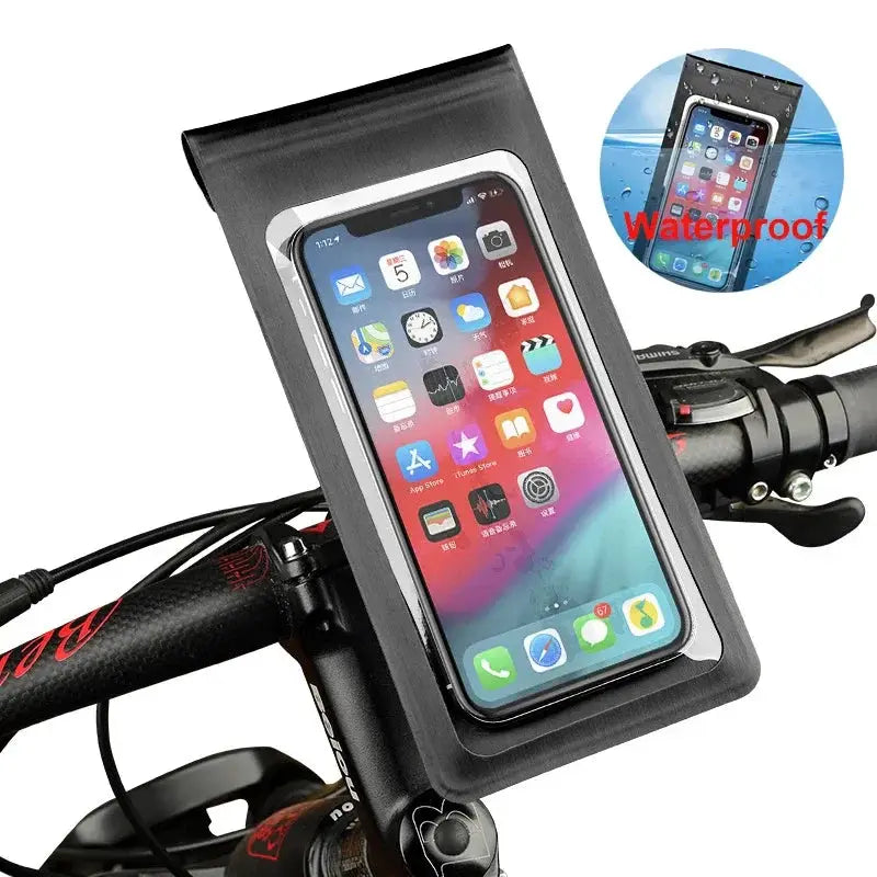 CycleGuard Waterproof Bicycle Phone Holder With TPU Touch Screen For 6.5 Inch Smartphones Full Screen Access