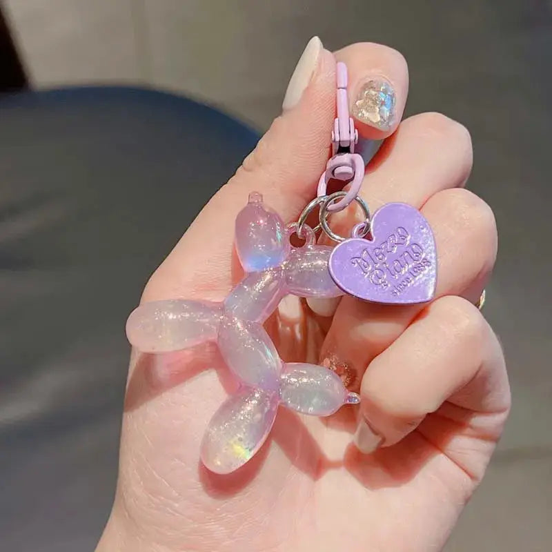 Candy Color Balloon Dog Keychain for Girls Creative Balloon Dog Phone Chain Bag Pendant Accessories