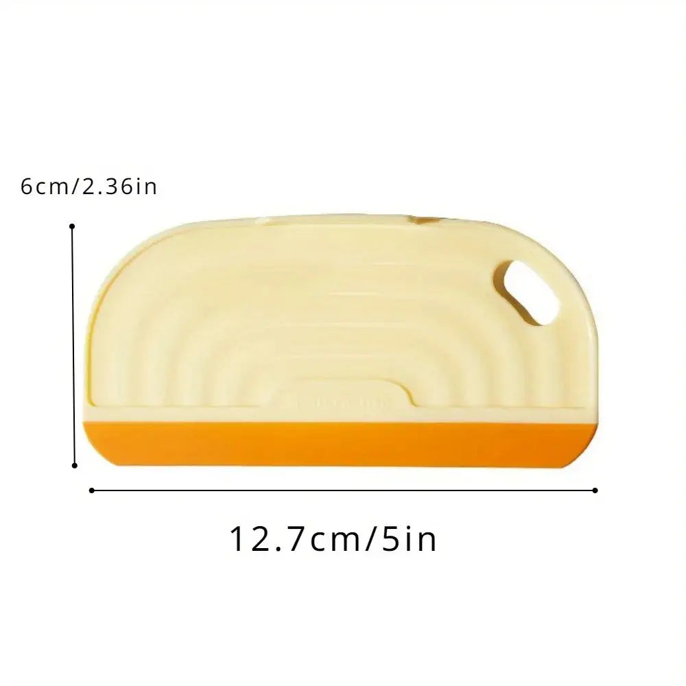Simples Market non-scratch silicone squeegee for kitchen sink and windows, beige body with orange edge, 12.7 cm long