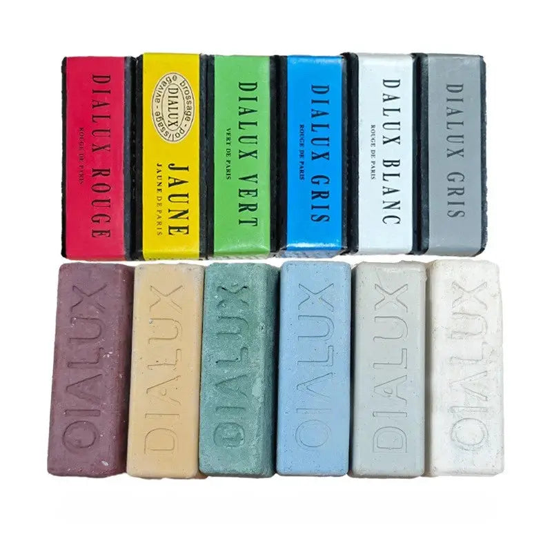 Stainless Steel Jewelry Polishing Wax Kit 6 Colors Luster With Block Tool For Silver Gold Copper