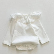 Baby Girl Long Sleeve Lace Romper Cotton Jumpsuit for Newborn Spring and Autumn Wear