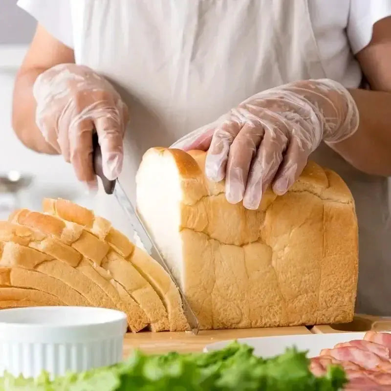 Simples Market disposable TPE gloves, clear, powder-free and latex-free, food-safe for kitchen, cooking and cleaning