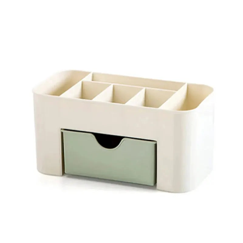 AstraGlow Acrylic Makeup Organizer Storage Box With Drawer For Lipsticks Brushes And Cotton Swabs