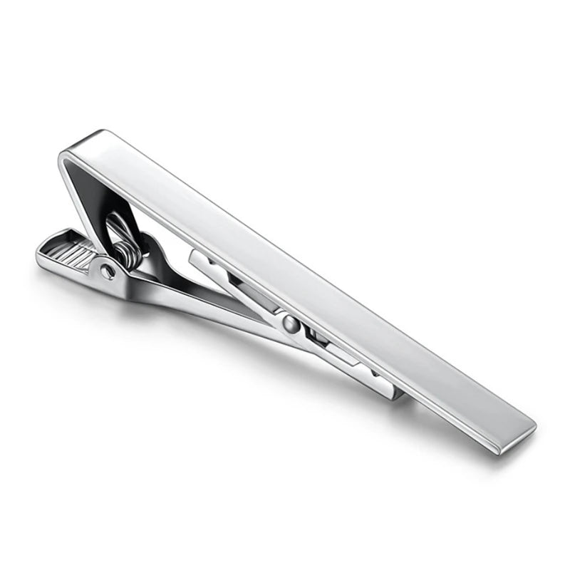 NobleMan Metal Tone Tie Clip Simple Bar Clasp Keeps Neckties Neat and Stylish for Men