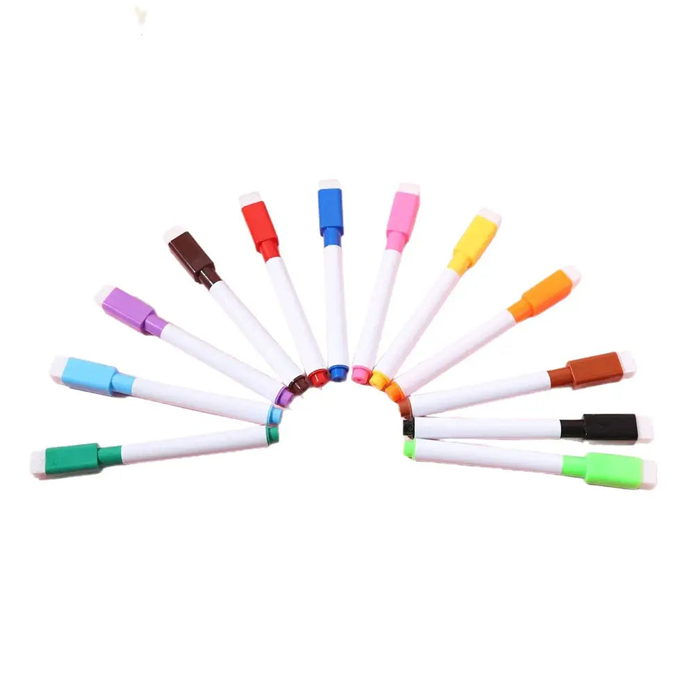 Simples Market 12-color whiteboard marker set with magnetic caps and brush tips