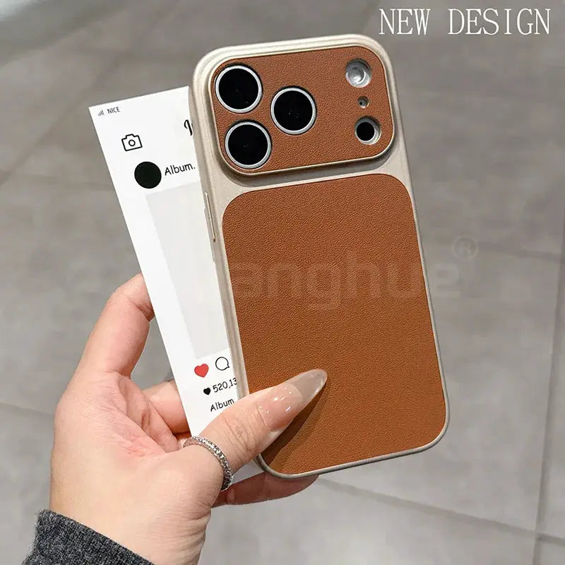 LuxCase Leather Texture Luxury Case for iPhone 17 Series Air Pro Max Ultra Thin Matte Soft Shell