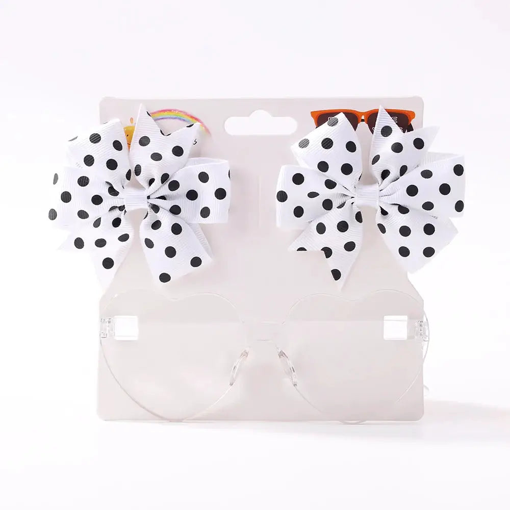 3 Piece Pack Solid Dot Hair Bows For Girls Boutique Bowknot Hair Accessories Colorful Kids Hair Clips