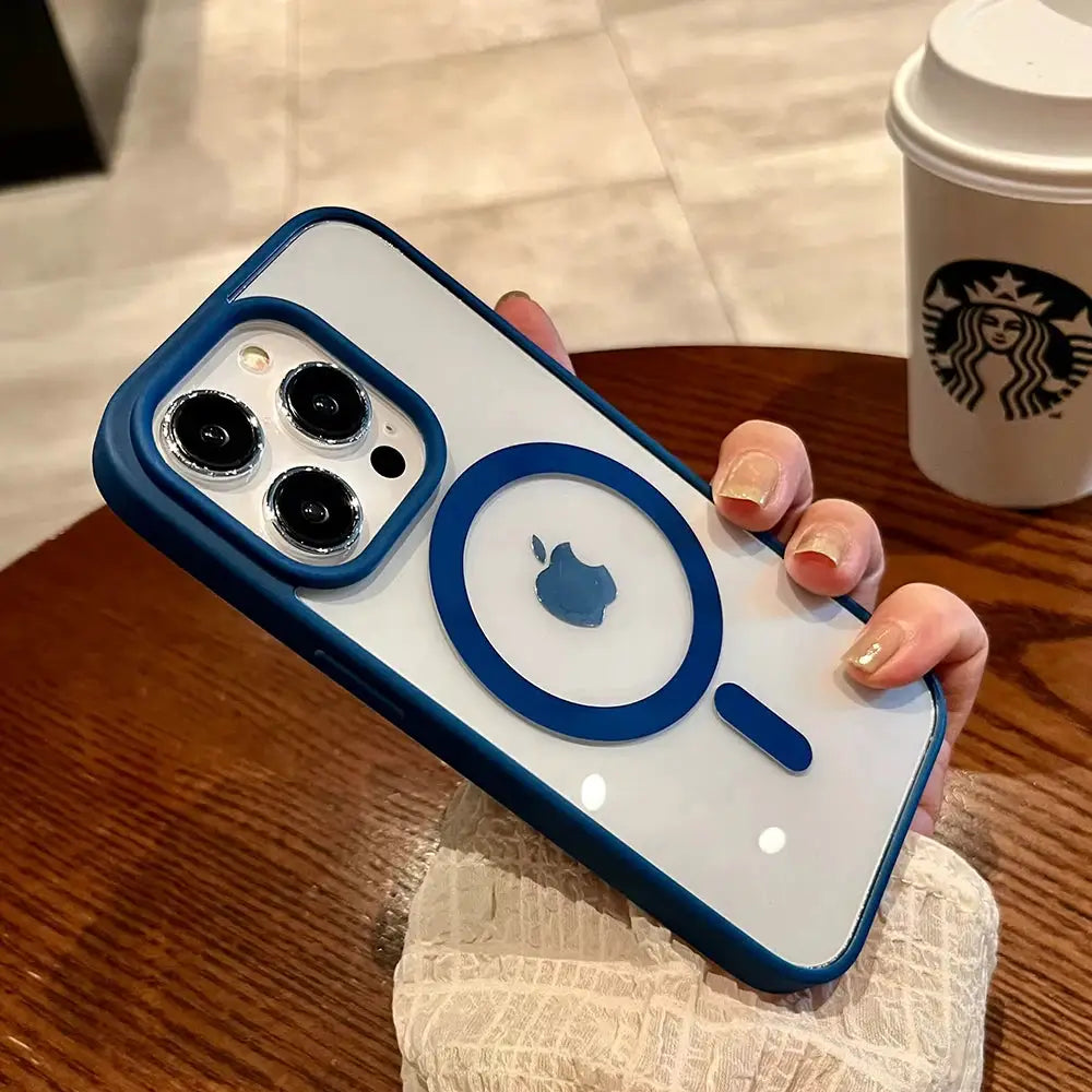 MagSafe Transparent Case For iPhone 11 Through 16 Pro XS XR Max Mini Plus Magnetic Wireless Charging Compatible