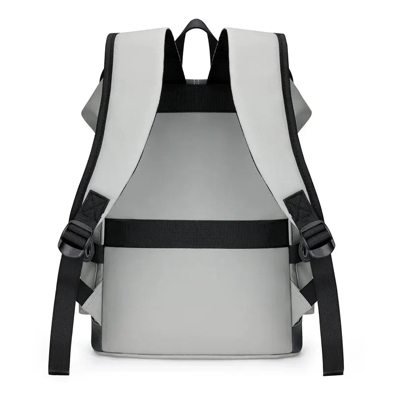 USB charging urban backpack by Simples Market, gray waterproof laptop backpack for business and outdoor use