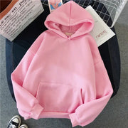 UrbanEase Casual Womens Solid Hoodie Loose Fit Hooded Sweatshirt With Pockets For Warm Autumn Style