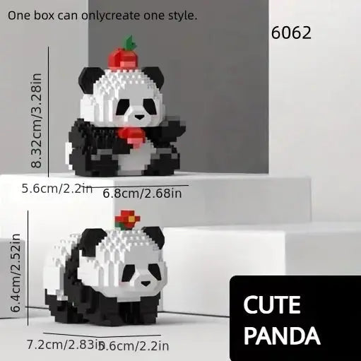 Cute Panda Building Blocks DIY Educational Toy For Ages 14 And Up Ideal Christmas Halloween Thanksgiving Gift