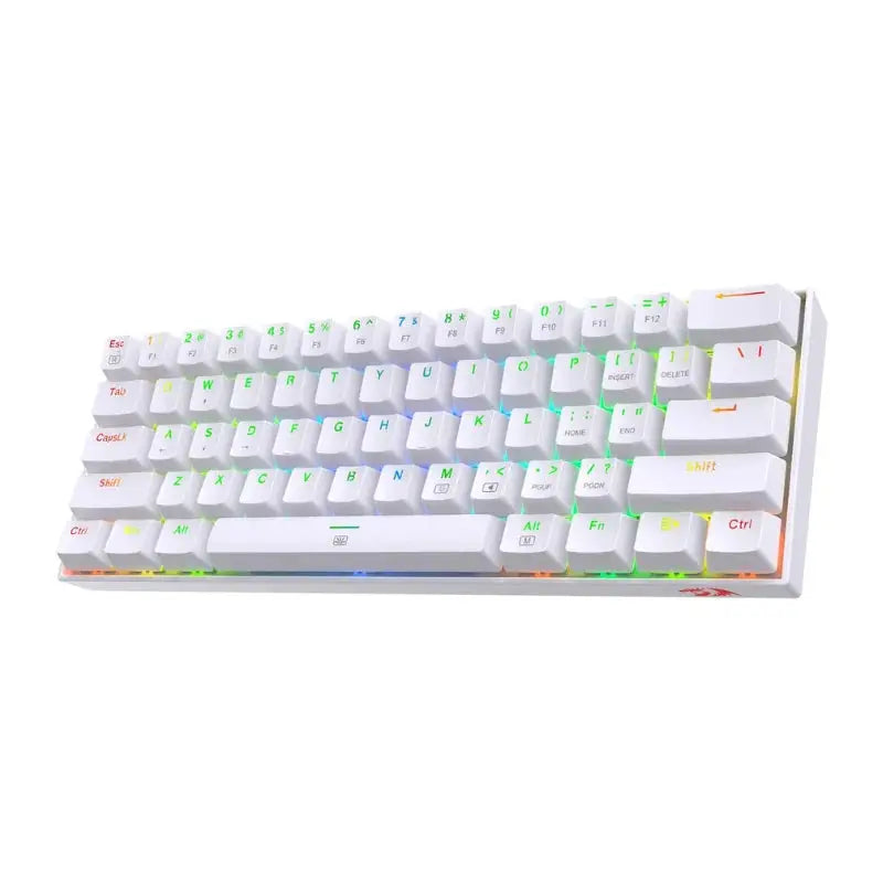 Redragon K630 Dragonborn 60% wired RGB mechanical keyboard, white case with rainbow backlit keys