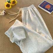 Simples Market Heavy Duty Men's Sweatpants in light gray with drawstring, straight loose fit
