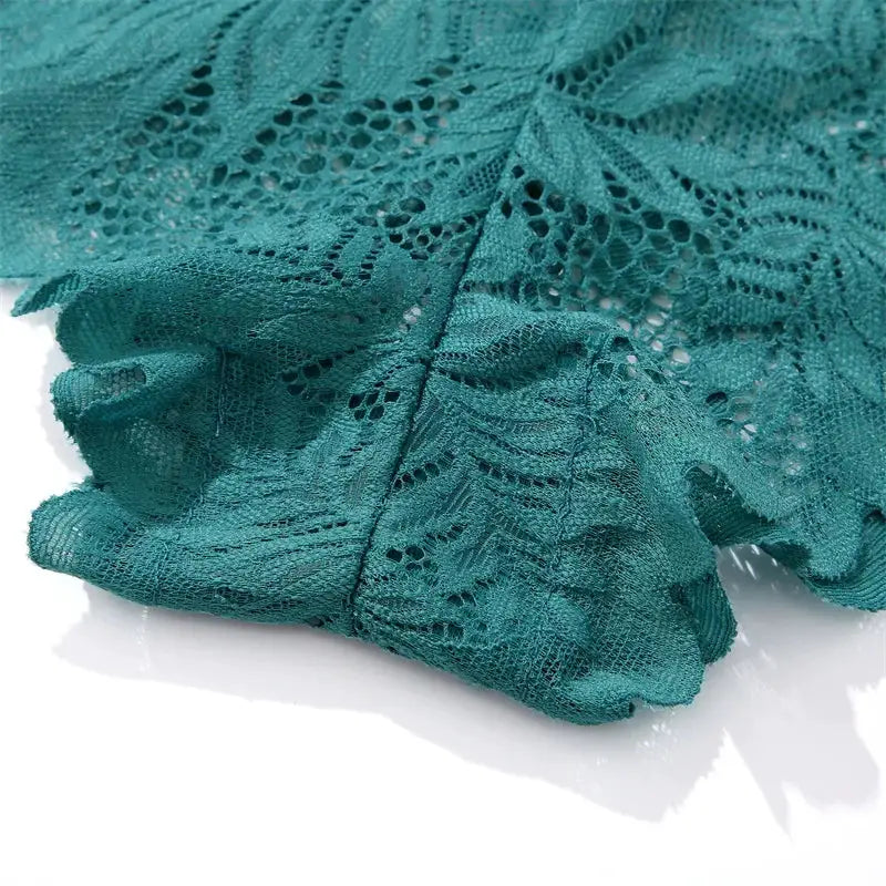 Teal lace floral underwear fabric swatch for women by Simples Market