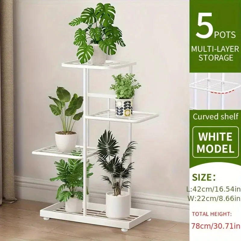 Iron Flower Plant Stand With Four To Six Layers Plant Holder Storage Shelf Pot Rack Organizer For Home Decor