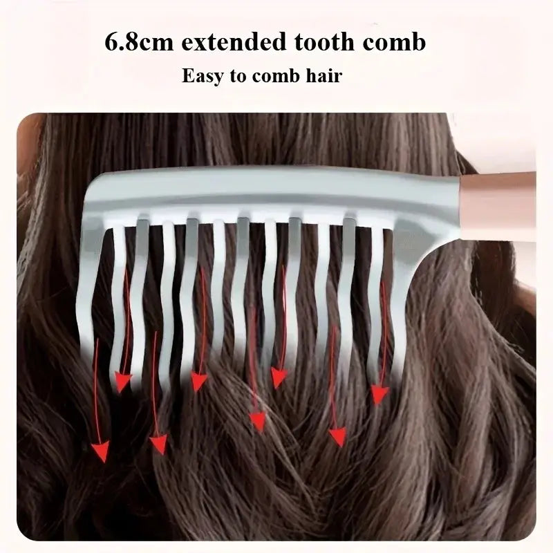 Dual Wide Tooth Hair Comb For Long Curls And Voluminous Styles, Curly Hair Management, Scalp Massage, Elegant Hair Care
