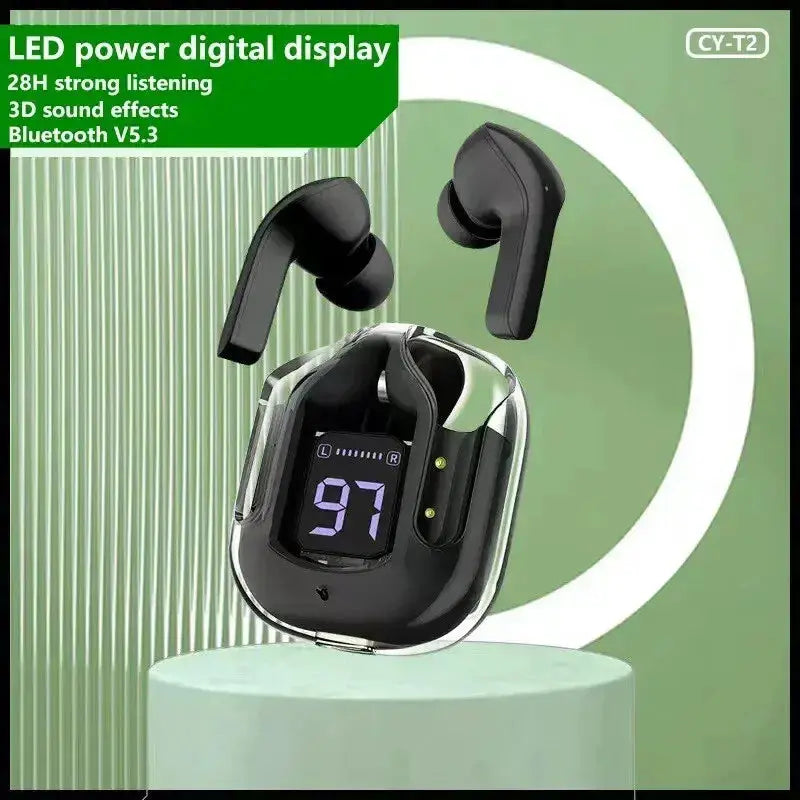 Xiaomi Original T2 Wireless Bluetooth Earphones With Transparent Design And LED Power Display HiFi Stereo Sound