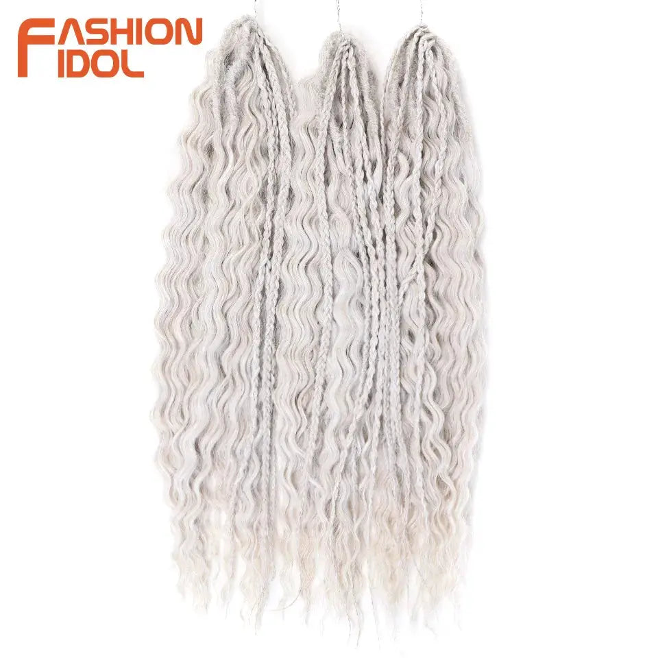 Ariel Hair Synthetic Twist Crochet Curly Hair 24in Water Wave Ombre Blonde-Brown Braiding Extensions by Simples Market